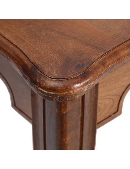 Mesa clásica cuadrada HILDA 114 X 114. Madera de mango.