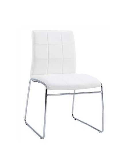 Cadeira design TAREB, base cromado, couro sintético branco