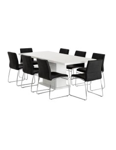 Cadeira design TAREB, base cromado, couro sintético preto 2