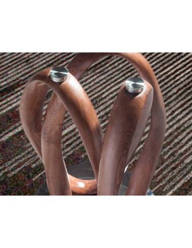 Mesa para sala de jantar ATELIER, bentwood,vidro temperado, base de aço