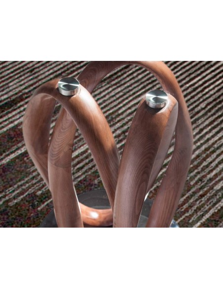 Mesa para sala de jantar ATELIER, bentwood,vidro temperado, base de aço Mesa para sala de jantar ATELIER, bentwood,vidro temperado, base de aço