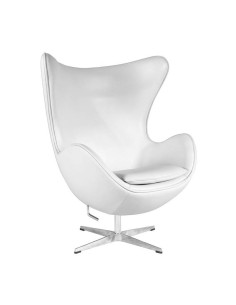 Sillón Egg similpiel blanca.
