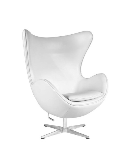 Sillón Egg similpiel blanca.
