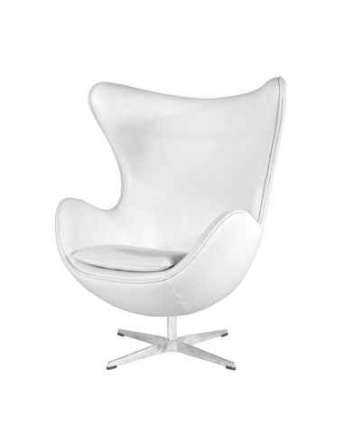 Poltrona Egg similpiel branco.