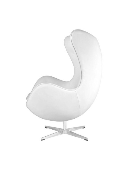 Sillón Egg similpiel blanca.