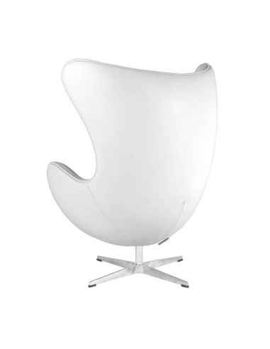 Sillón Egg similpiel blanca.