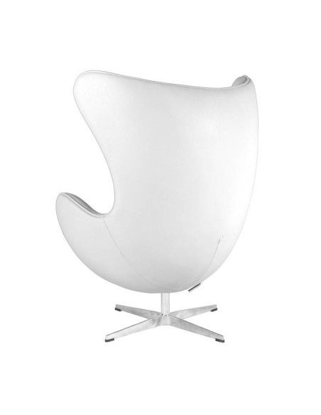 Sillón Egg similpiel blanca.