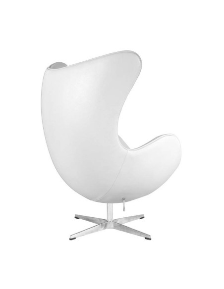 Sillón Egg similpiel blanca.