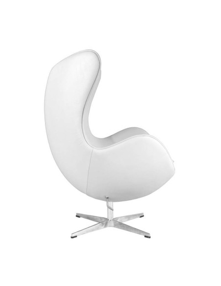 Sillón Egg similpiel blanca.