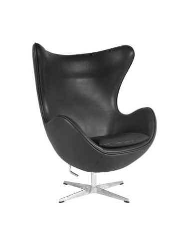 Sillón Egg similpiel negra.