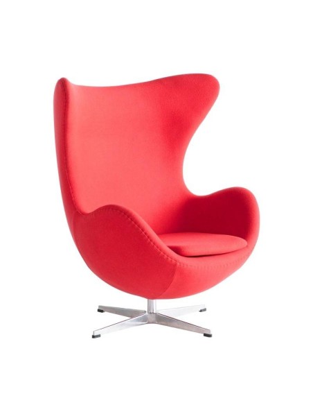 Poltrona Egg Cashmere vermelho.
