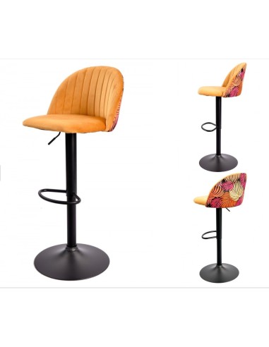 Taburete JUNGLE, regulable, metal negro,...