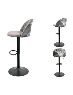 Taburete JUNGLE, regulable, metal negro, tapizado velvet... 2
