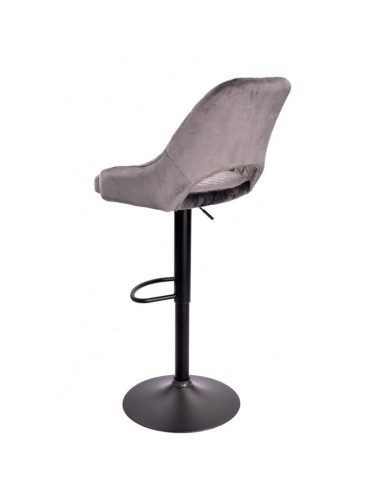 Taburete ASUR, regulable, tapizado velvet gris...