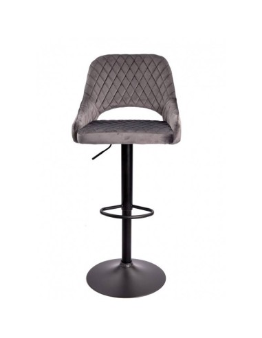 Taburete ASUR, regulable, tapizado velvet gris...