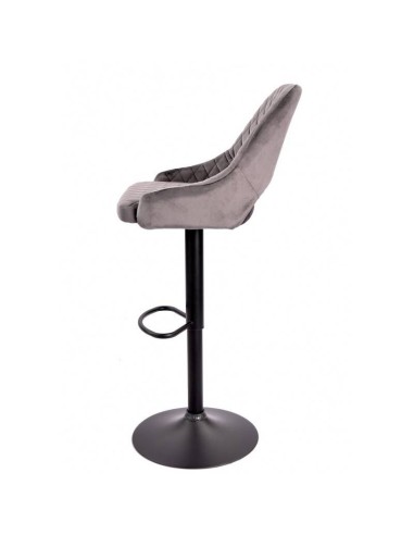 Taburete ASUR, regulable, tapizado velvet gris...
