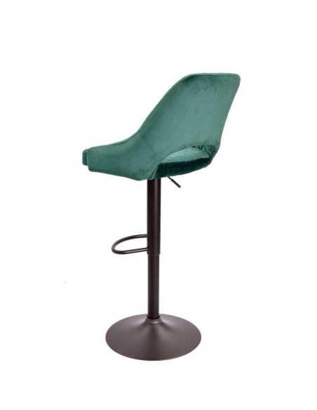 Banco ASUR, ajustável, estofamento em veludo verde escuro, metal preto,