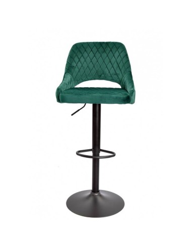 Taburete ASUR, regulable, tapizado velvet verde...