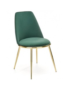 Silla AVIRA, metal cromado dorado, tapizado velvet verde...