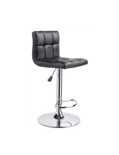 Taburete FLORIDA, elevable, cromado, similpiel negra