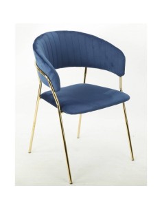 Silla con brazos HANSE, metal cromado dorado, tapizado...