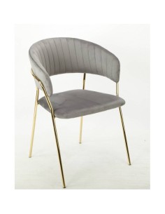 Silla con brazos HANSE, metal cromado dorado, tapizado...