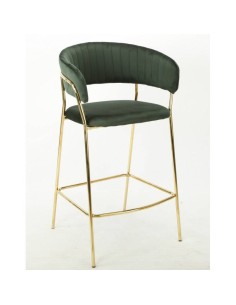 Taburete con brazos HANSE, metal cromado dorado, tapizado...