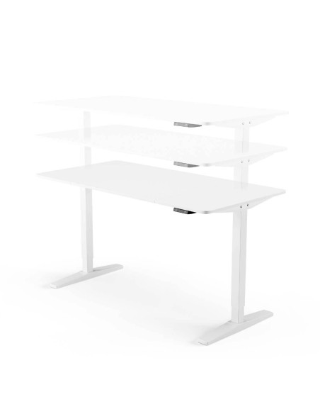 Mesa secretária elevável FLAP 140 x 70, branco minimalista.