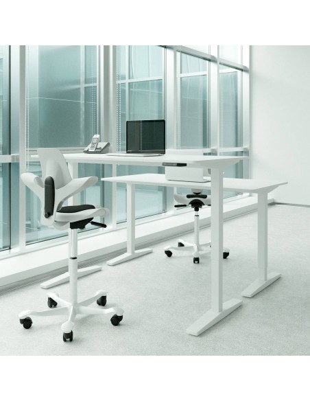 Mesa secretária elevável FLAP 140 x 70, branco minimalista.