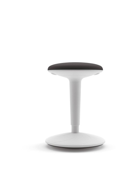 BONGO Banco ergonómico regulável em altura, polipropileno branco, tecido preto