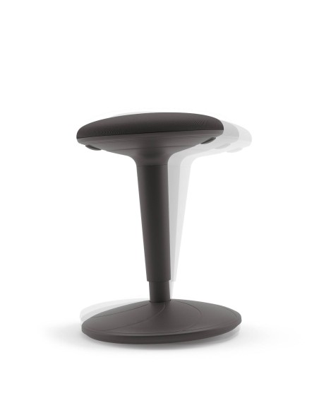 BONGO Banco ergonómico regulável em altura, polipropileno preto, tecido