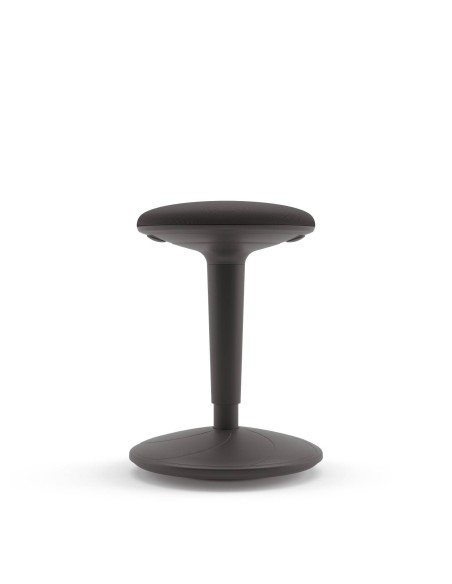 Taburete Ergonómico elevable BONGO, polipropileno negro, tejido negro