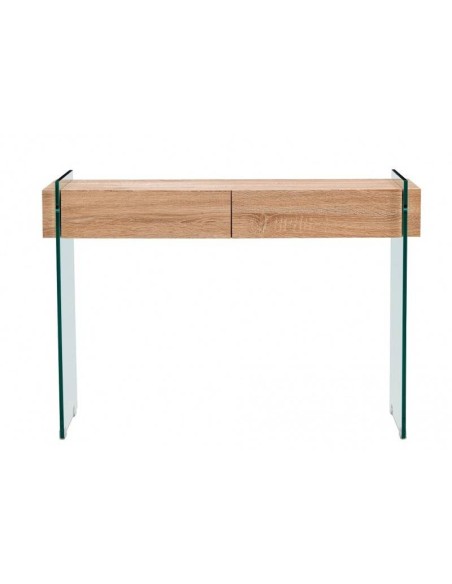 Consola GIOVANI 120 x 40. 2 cajones, madera, cristal