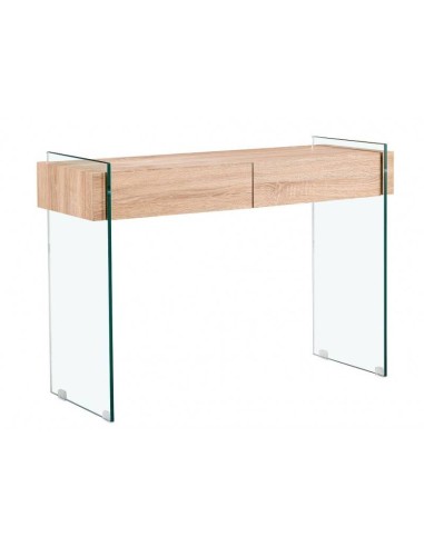 Consola GIOVANI 120 x 40. 2 gavetas, madeira, vidro