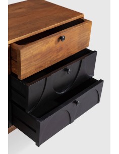 APARADOR DELHI 170 x 40, MADERA de MANGO combi NEGRO. 2