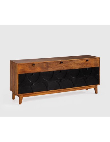 APARADOR DELHI 170 x 40, MADERA de MANGO combi NEGRO.