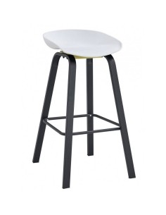 Taburete WELLI 75, patas metal negro, asiento...