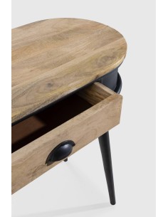 CONSOLA DELHI 90 x 38,  MADERA MANGO y metal negro 2