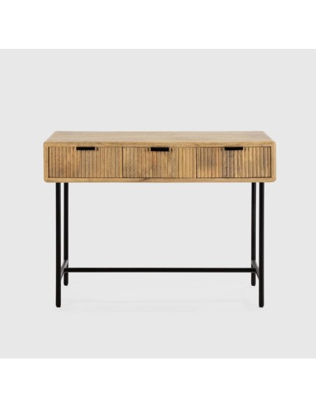CONSOLA MUNDRA 100 x 38, MADERA de MANGO y PATAS de METAL.