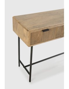 CONSOLA MUNDRA 100 x 38, MADERA de MANGO y PATAS de METAL. 2