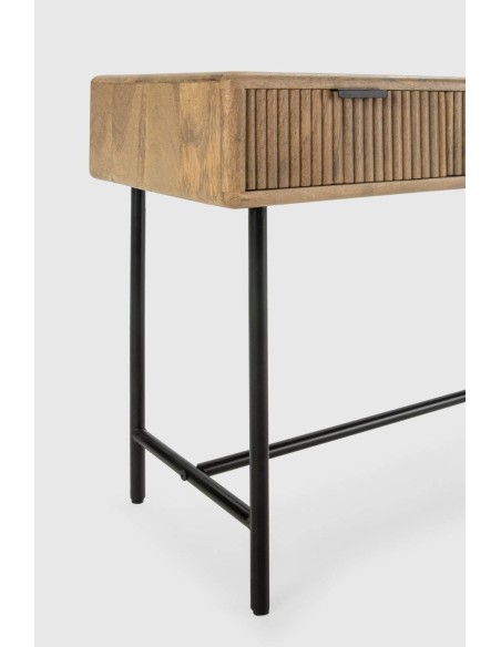 CONSOLA MUNDRA 100 x 38, MADERA de MANGO y PATAS de METAL.