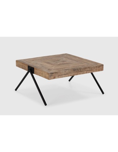 MESA DE CENTRO INDRA 80 X 86, MADEIRA DE MANGA e PES DE METAL
