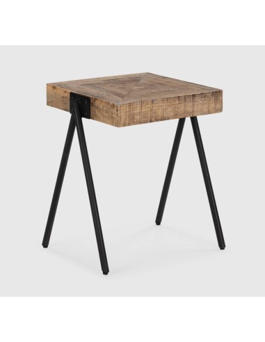 MESA DE RINCON INDRA 50 x 45, MADERA MANGO, pies DE METAL.