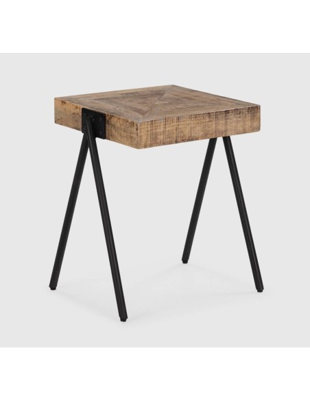 MESA DE RINCON INDRA 50 x 45, MADERA MANGO, pies DE METAL.