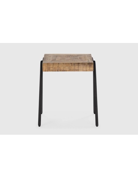 MESA DE RINCON INDRA 50 x 45, MADERA MANGO, pies DE METAL.