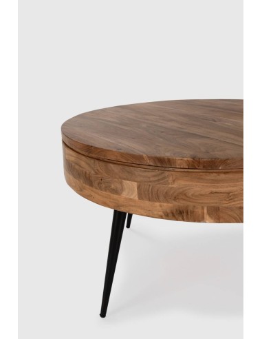 MESA CENTRO REDONDA KALI 90. Madera Acacia y...