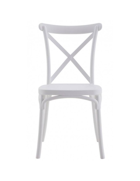 Silla exterior CRUCIS, apilable, tratamiento anti UV, polipropileno