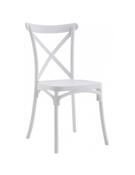 Silla exterior CRUCIS, apilable, tratamiento anti UV, polipropileno