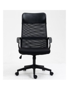 Sillón de oficina TONER, malla y asiento negro 2