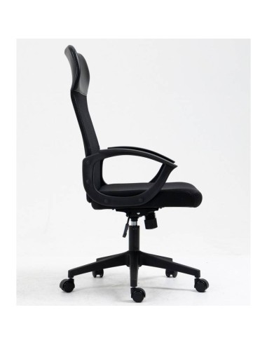 Sillón de oficina TONER, malla y asiento negro